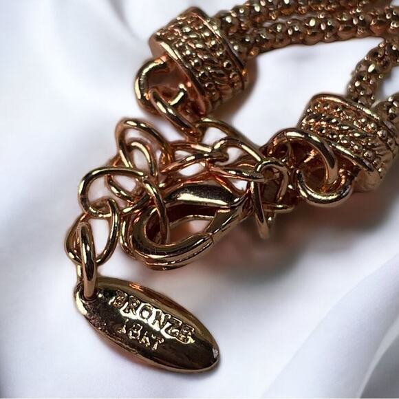 Beria Collection 18KT Rose GP Turquoise & Tigers Eye Floral Pendant Necklace - Picture 8 of 8